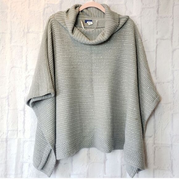 APT. 9 Cowlneck Sequined Sweater Poncho Cape One Size - Picture 1 of 5